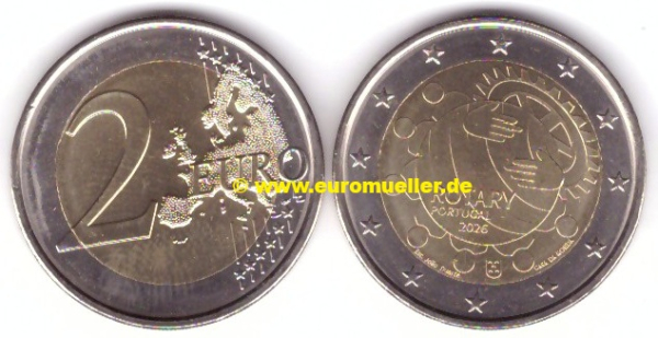 2 Euro Gedenkmünze Portugal 2026 Rotary Club